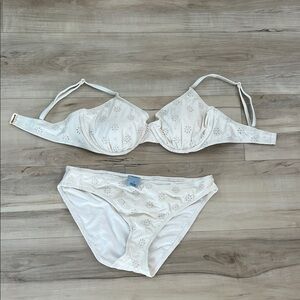 White Eyelet Bikini Set